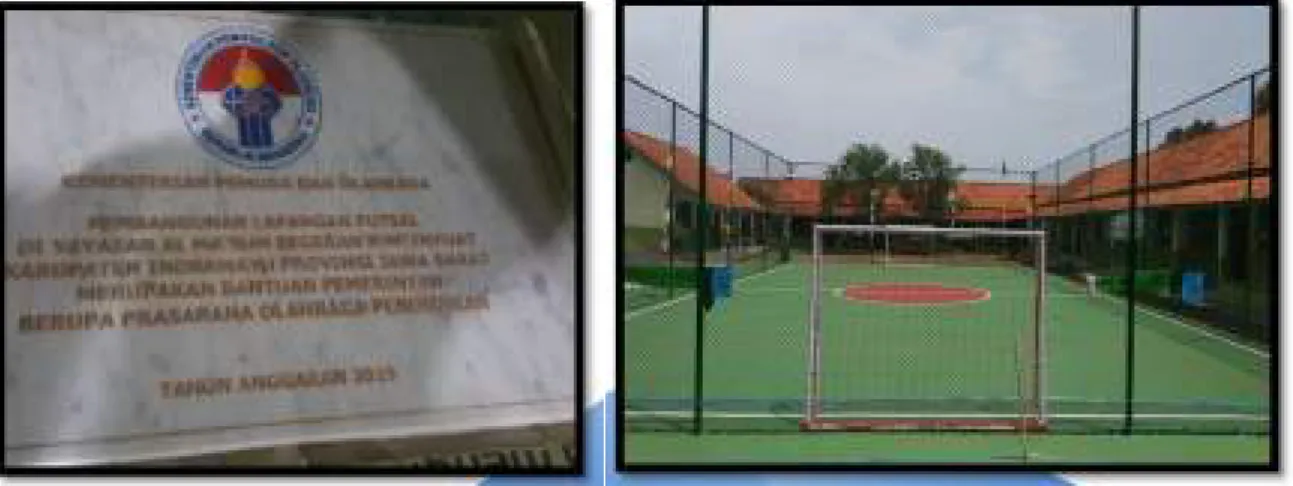 Gambar 8. Pembangunan lapangan futsal di Yayasan Al Ma’sum Segeran Jutinyuat , Desa Segeran, Kabupaten Indramayu, Provinsi Jawa Barat