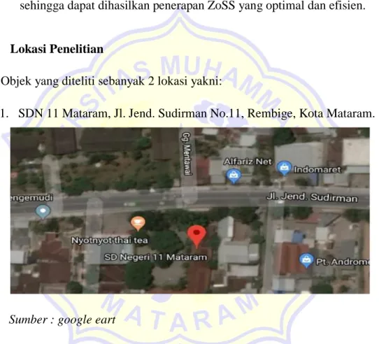Gambar 1.1 Layout Lokasi SDN 11 Mataram 