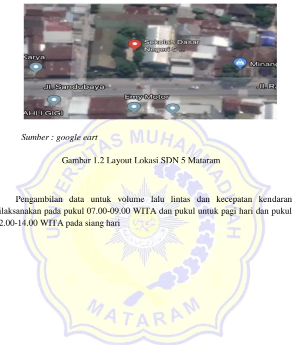 Gambar 1.2 Layout Lokasi SDN 5 Mataram 