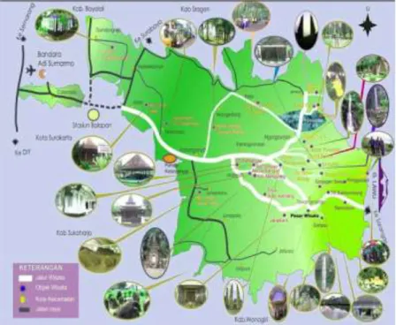 Gambar 6. Peta Wisata Kabupaten Karanganyar (Sumber Web. Pemkab. KRA 2017) 