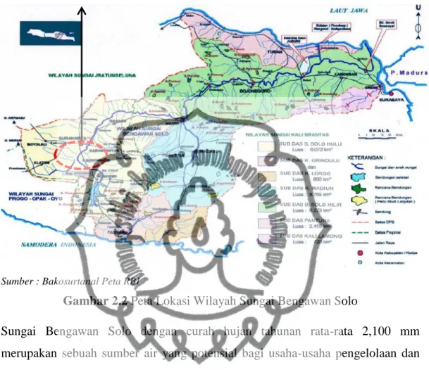 Gambar 2.2 Peta Lokasi Wilayah Sungai Bengawan Solo 