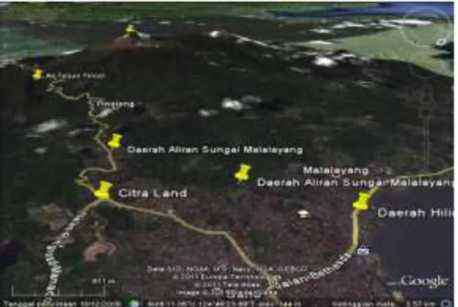 Gambar 1.Lokasi Penelitian DAS Malalayang   Sumber: Google Earth 