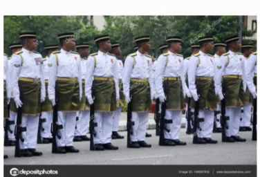 Gambar askar-askar Malaysia yang berkawat mengikut ketinggian 