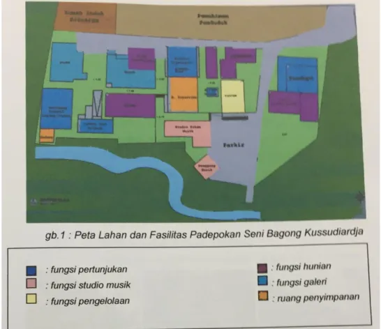 Gambar 2.1. Peta Lahan Padepokan Bagong Kussuadirdja  (Sumber : Laporan Tugas Akhir Syarifah Ismailiyah Alatas) 