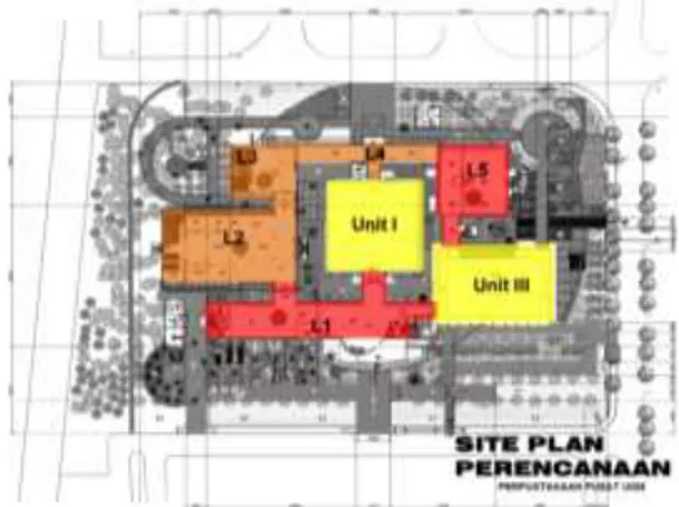 Gambar 2. Site Plan Perencanaan Gedung Perpustakaan UGM  (Dokumentasi CUDD, 2010) 