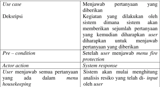 Tabel 3.5 Skenario use case lima 