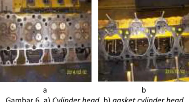 Gambar 6. a) Cylinder head, b) gasket cylinder head 