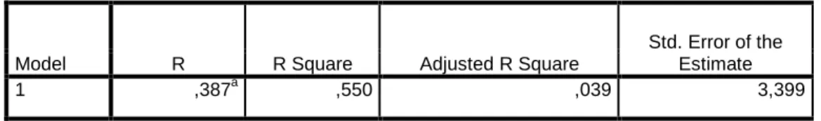 Tabel 4.8 Hasil Analisis Determinasi MODEL SUMMARY 