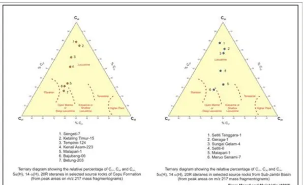 Gambar 2.10. Diagram segitiga Sub-Cekungan Jambi (Manaf dan  Mujahidin, 1993). 