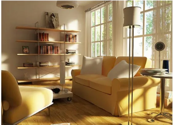 Gambar 3.10. Contoh desain ruang tamu  Sumber: Fresh Home (2008) 