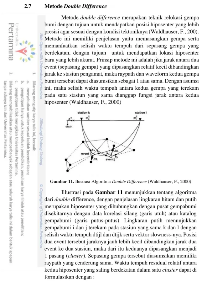 Gambar 11. Ilustrasi Algoritma Double Difference (Waldhauser, F., 2000) 