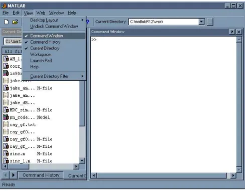 Gambar 2. Tampilan awal Matlab 