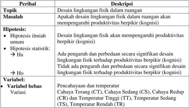 Tabel 1. Rancangan Penelitian 