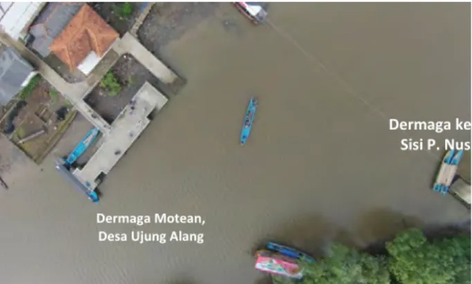 Gambar 2. 6 Foto Udara Dermaga Motean Desa Ujung alang  (Foto Udara PUSJATAN, 2015) 