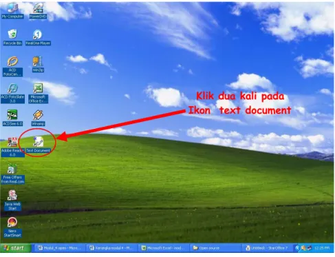 Gambar 2. Mengakses Text Document dari desktop
