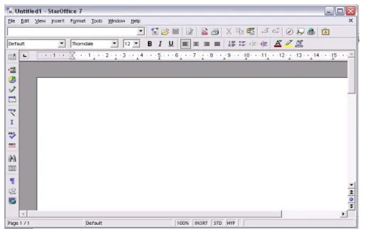 Gambar 6. Lembar kerja Text Document pada StarOffice dengan platform Windows
