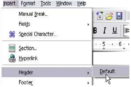 Gambar 23. Menu mengaktifkan fasilitas Header
