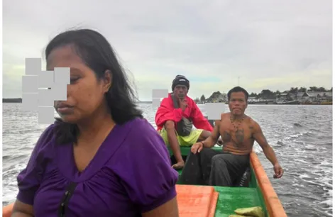 Gambar 4.0.1. Seorang ABK Asing Asal Thailand Menumpang Speedboat Dari  PBR Menuju Desa Benjina 