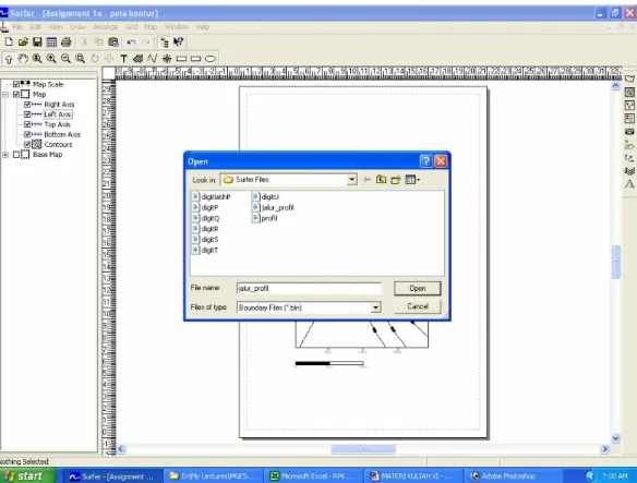 Gambar 6.12. Memanggil file “jalur_profil.bln”. 