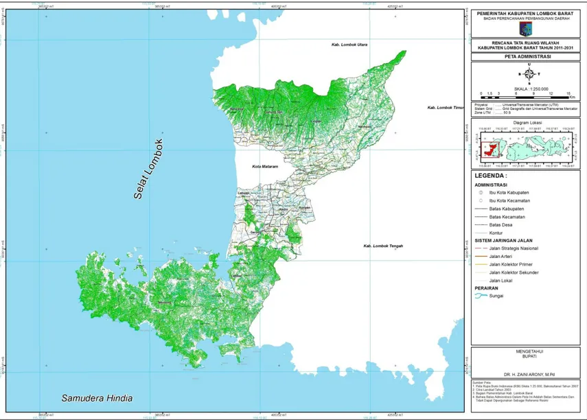 Gambar 2.1. Peta Wilayah Kajian SSK Kabupaten Lombok Barat 