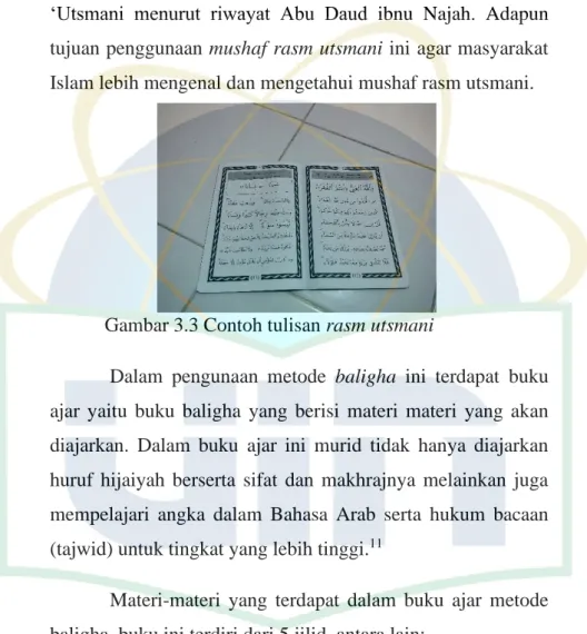 Gambar 3.3 Contoh tulisan rasm utsmani 