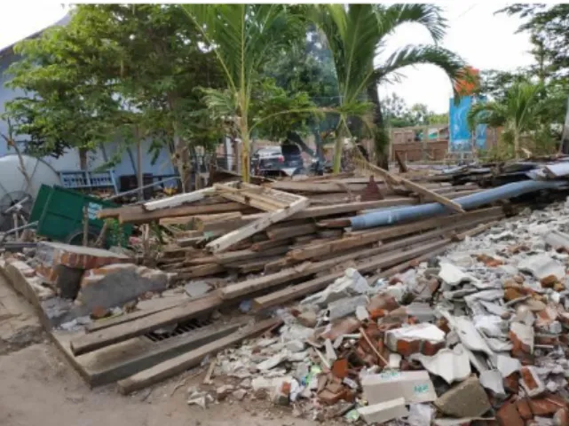 Gambar 5. Kondisi kawasan pesisir Pantai Sedayu pasca bencana gempa 