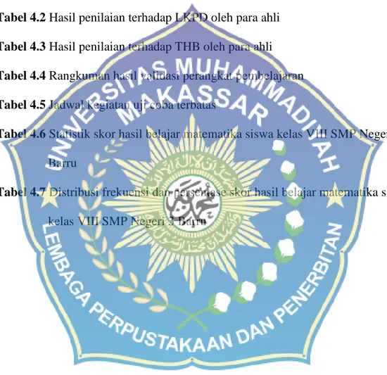 Tabel 3.1 Desain pengembangan perangkat pembelajaraan dengan uji coba  terbatas 