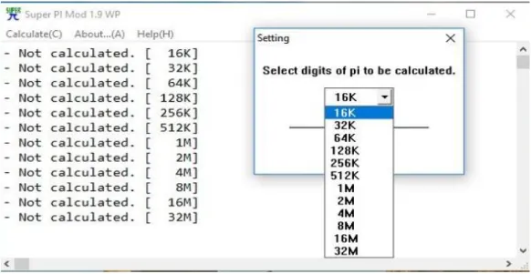 Gambar 3.3 Aplikasi Super Pi 