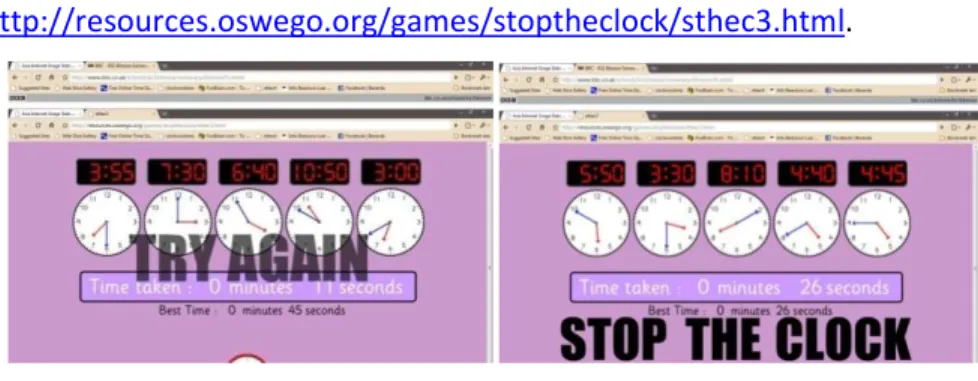 Gambar H : Game Stop The Clock   9.  Telling time to practice 