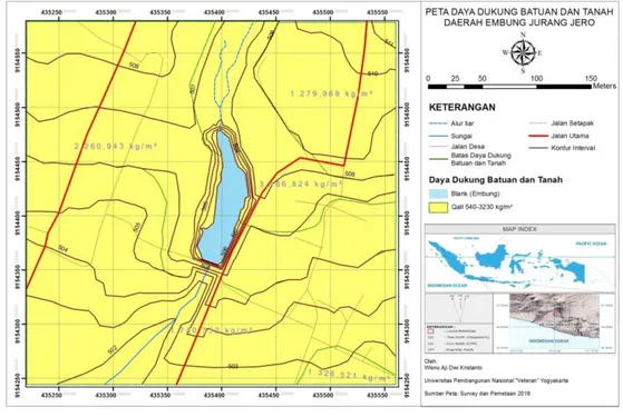 Gambar 2. Peta Daya Dukung Batuan dan Tanah Daerah Embung Jurang Jero 