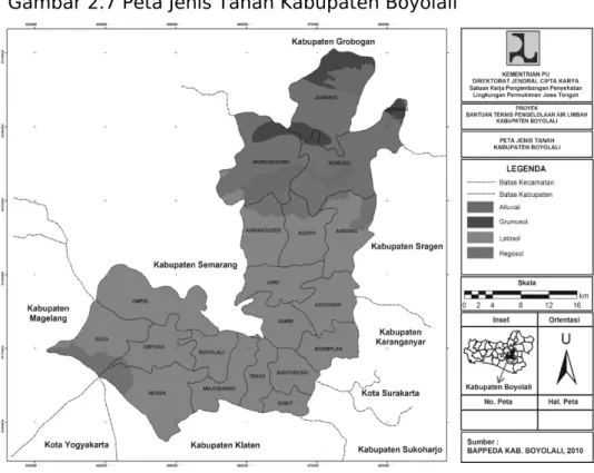 Gambar 2.7 Peta Jenis Tanah Kabupaten Boyolali