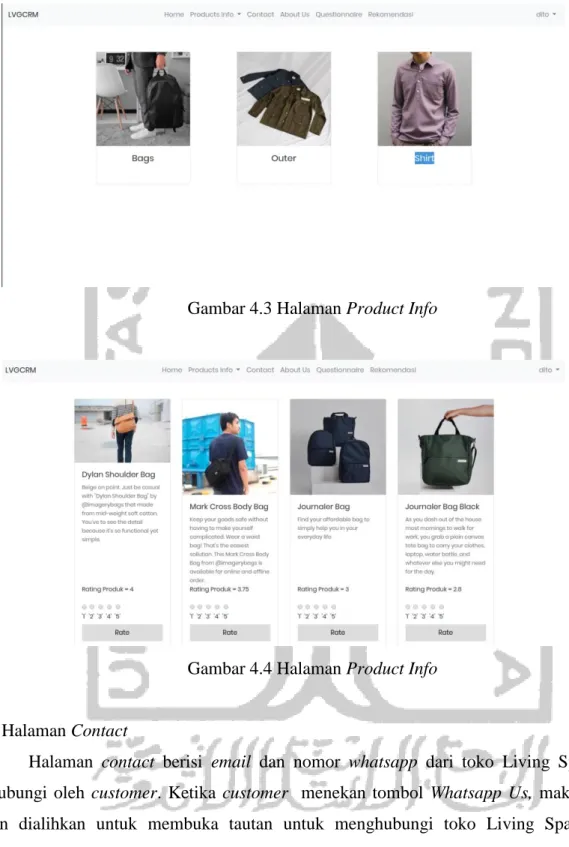 Gambar 4.3 Halaman Product Info 