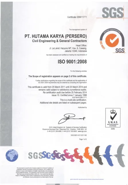 Gambar II.4 Sertifikat ISO 9001:2008  Sertifikat ISO 14001:2004 