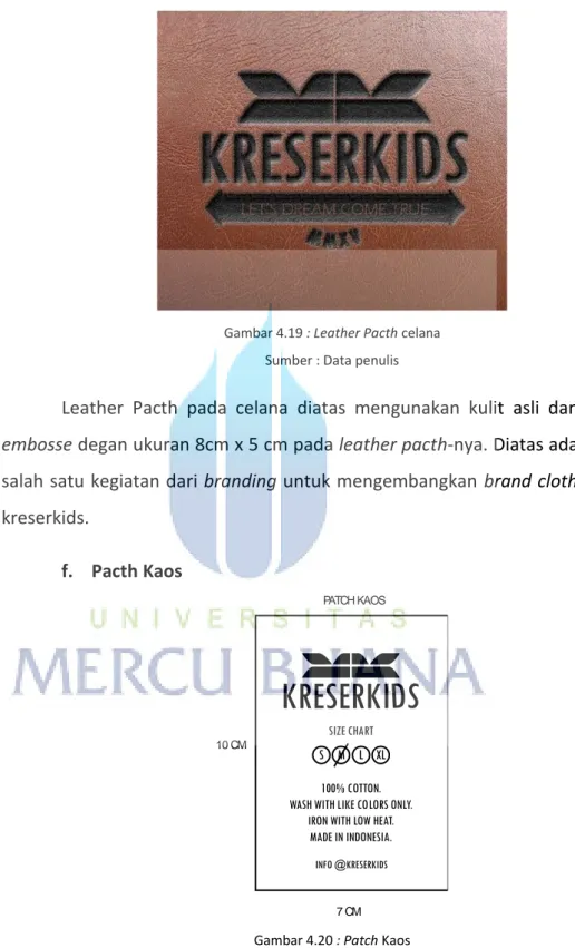 Gambar 4.19 : Leather Pacth celana  Sumber : Data penulis 
