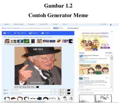 Gambar 1.2   Contoh Generator Meme 