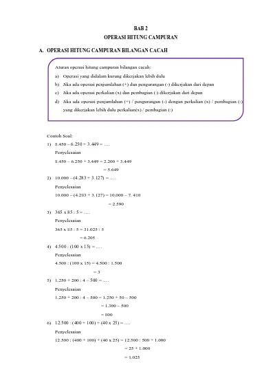 BAB 2 OPERASI HITUNG CAMPURAN