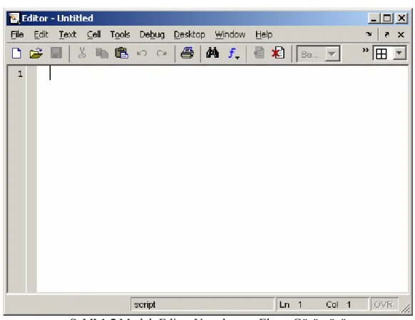Şekil 1.5 Matlab Editor Uygulaması Ekran Görüntüsü 