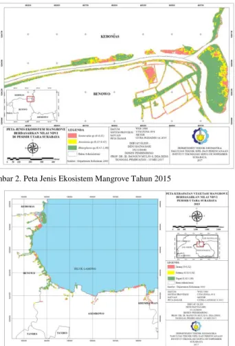 Gambar 2. Peta Jenis Ekosistem Mangrove Tahun 2015 