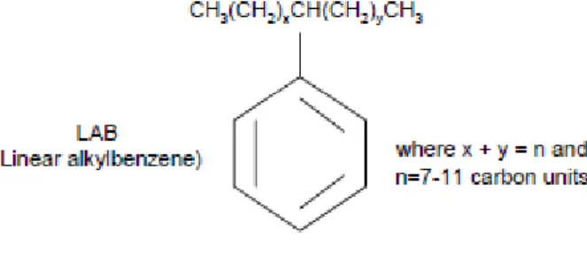 Gambar 3.1. Struktur Linear Alkil Benzene (LAB) 