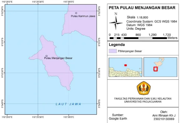 Gambar 3. Peta Pulau Menjangan Besar 