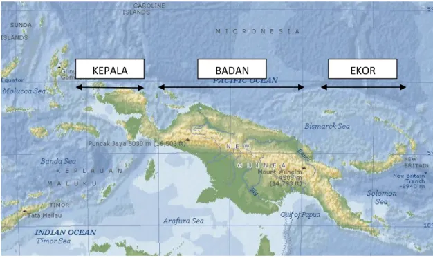 Gambar 2. Kondisi tektonik Pulau Papua (Nillandaroe dan Barraclough, 2003; dalam Sapiie dkk., 2007)