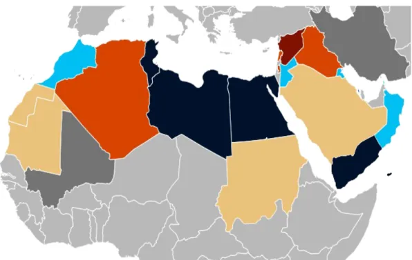 Gambar 1 Peta Lokasi Fenomena “The Arab Spring”