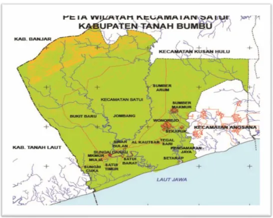 Gambar 2.2 Peta Wilayah Kecamatan Satui
