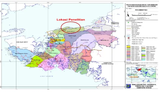 Gambar 2. Peta Administrasi Kabupaten Sorong  Figure 2. Administrative Map of Sorong Regency 