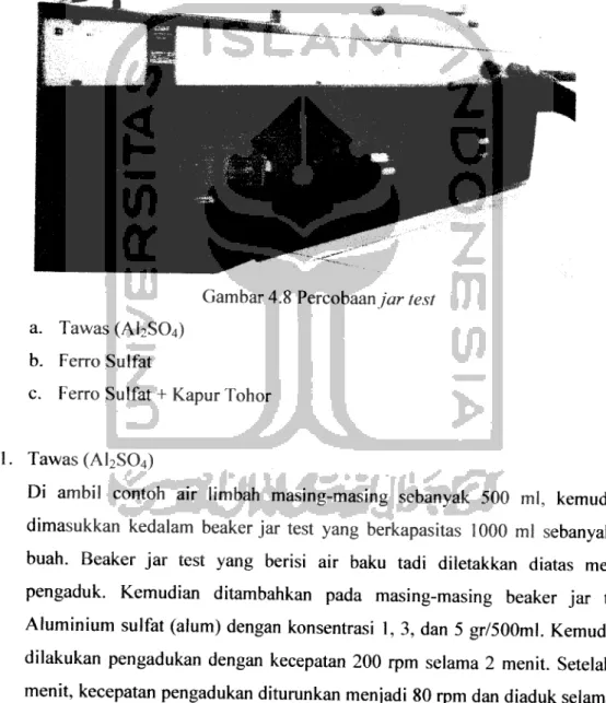 Gambar 4.8 Percobaanjar test a. Tawas (A12S04)