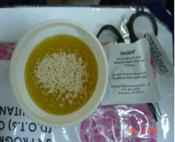 Gambar 6. Granule PAS dimasukan ke dalam jus 