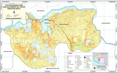 Gambar 1. Peta penggunaan lahan desa Selopamioro, Kec. Imogiri,  Kab. Bantul 