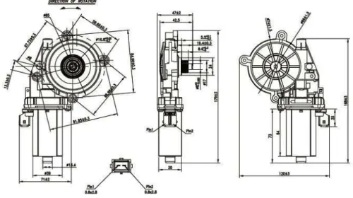 Gambar 2.1 Gambar Konstruksi Motor power window 