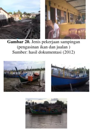 Gambar 20. Jenis pekerjaan sampingan  (pengasinan ikan dan jualan ) Sumber: hasil dokumentasi (2012)