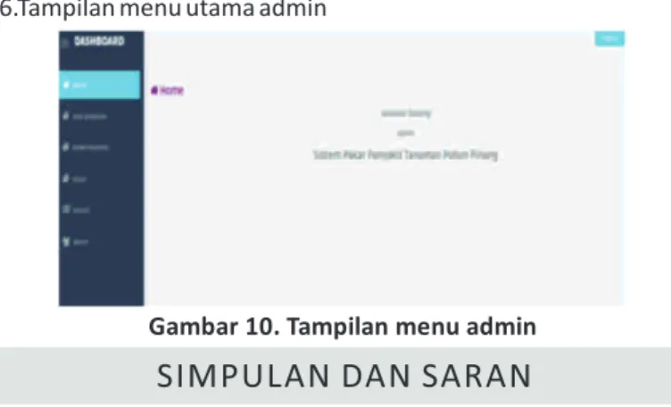 Gambar 10. Tampilan menu admin